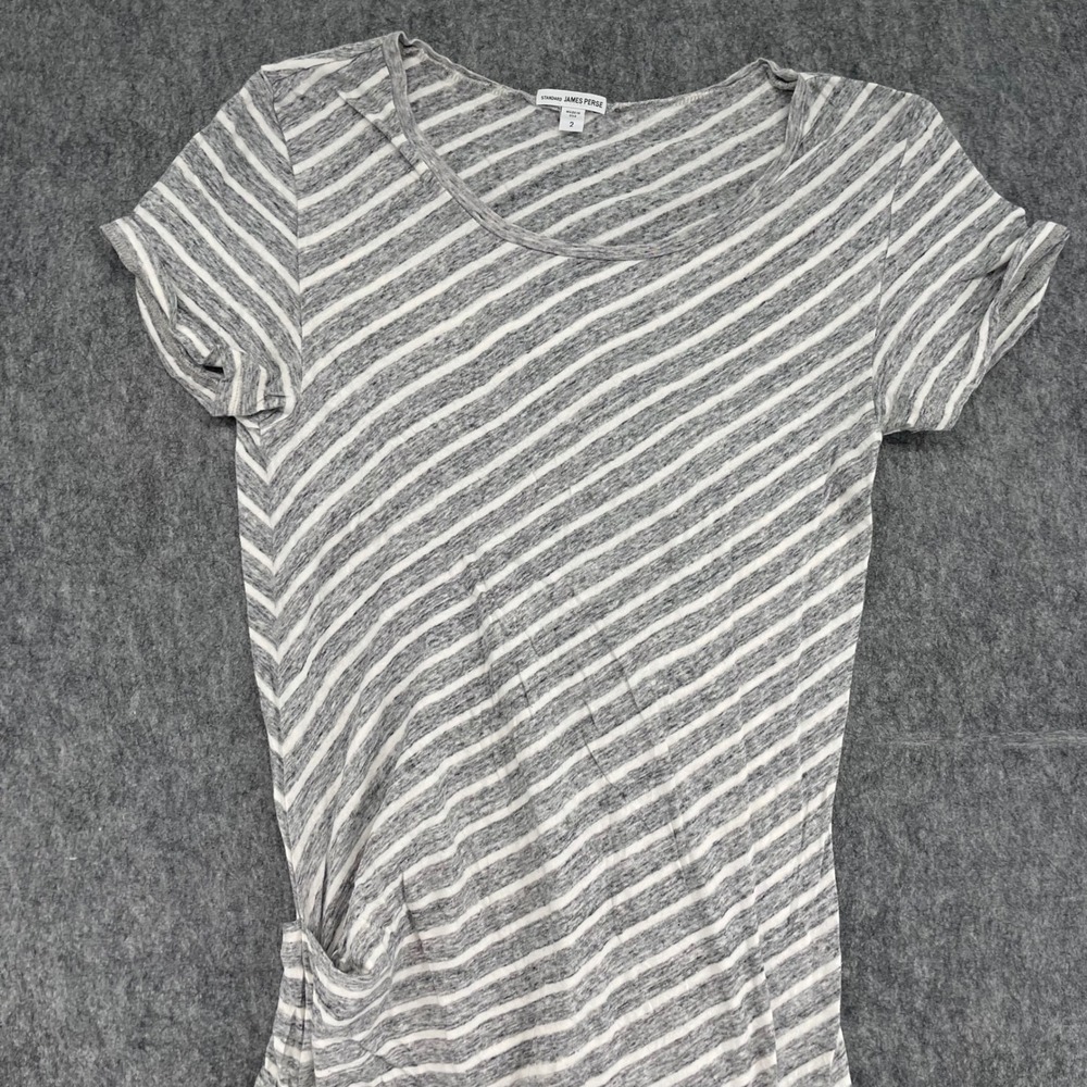 Standard James Perse Dress Womens 2 Grey Striped